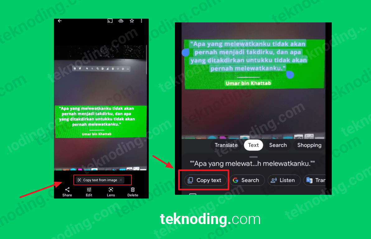cara copy teks dari gambar di android tanpa aplikasi