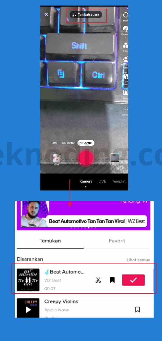 cara memotong lagu di tiktok android