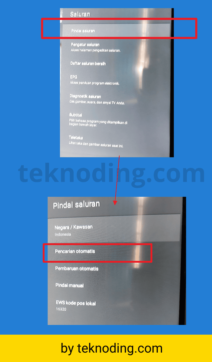 cara setting tv tcl android