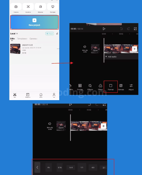how to change aspect ratio on capcut mobile
