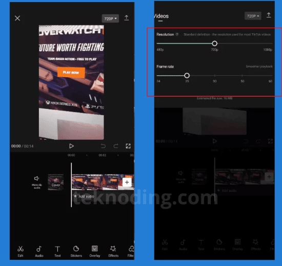 how to change video size in capcut android iphone