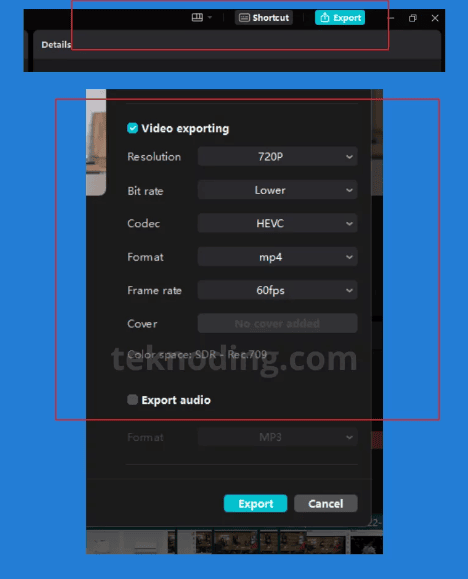 how to compress video in capcut pc