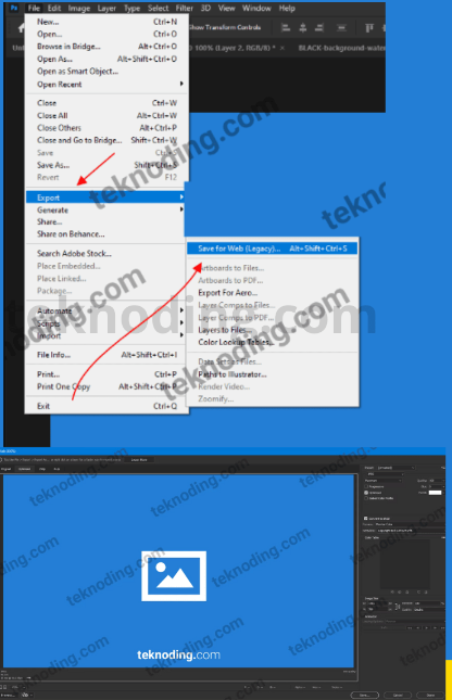 how to export png jpg in photoshop