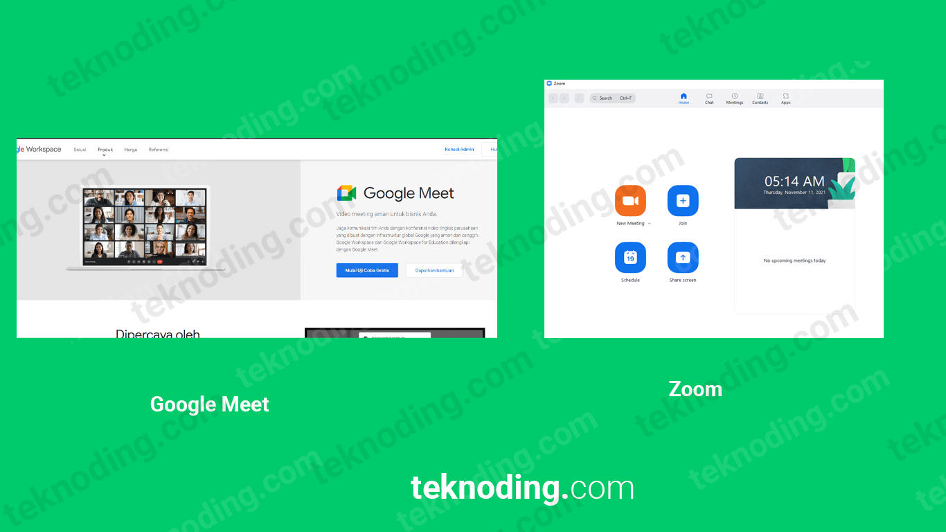 perbandingan google meet vs zoom
