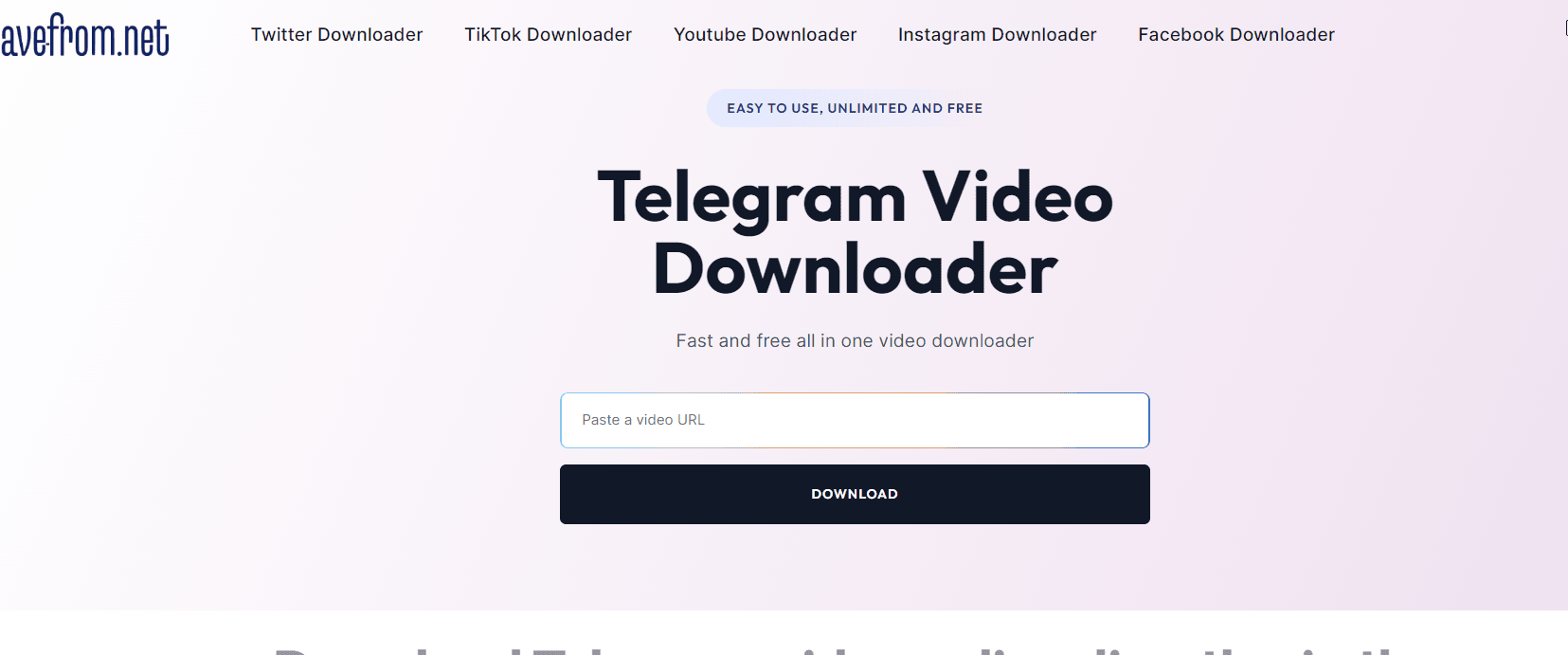 savefrom telegram video link